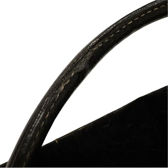 Franco Sarto Black Crushed Velvet Like Handbag Whimsy-Goth Vintage Kiss Lock - Picture 10 of 16